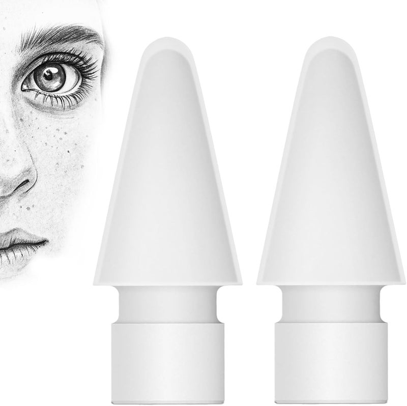 BXVX Silicone Apple Pencil Replacement Tips, 2 Pack – Quiet, Paper-Like Nibs for Smooth Drawing & Writing, Noise-Reducing Pen Tips for iPad Pro, Compatible with Apple Pencil 1st & 2nd Gen - Image 1